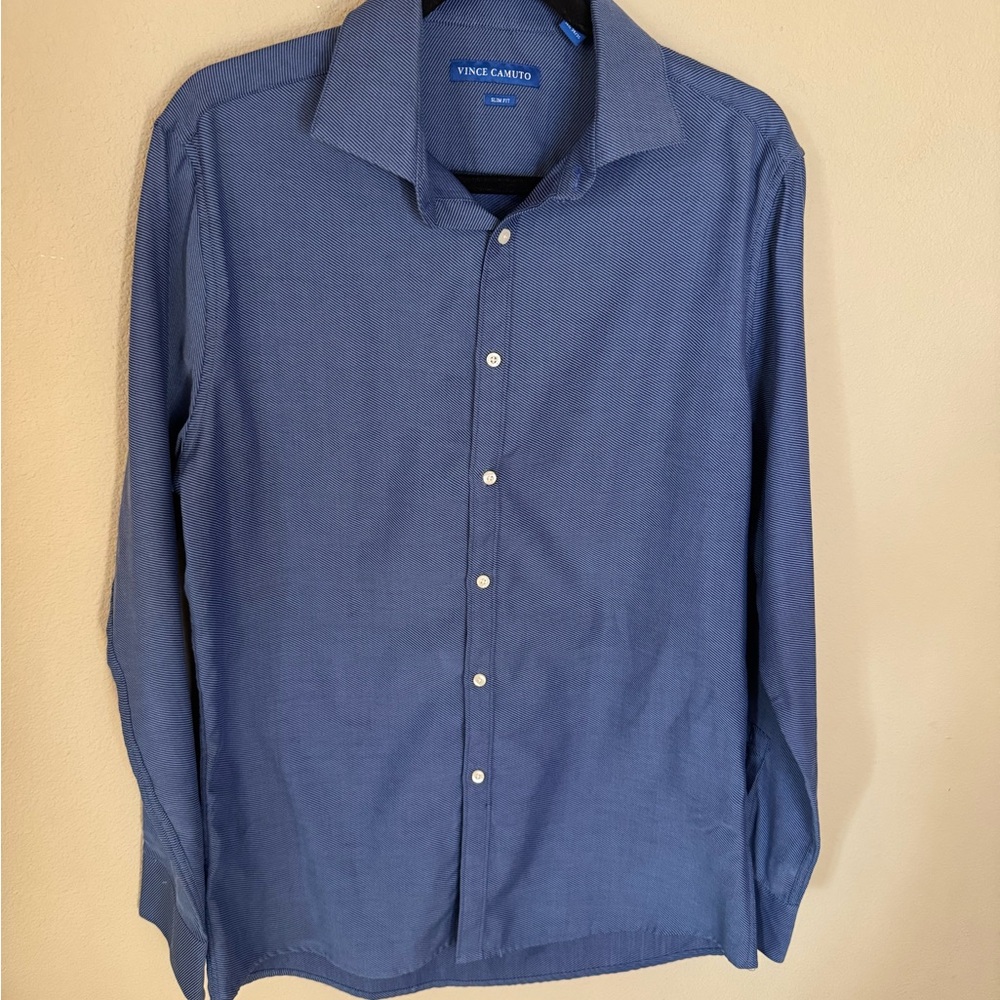 Vince Camuto Slim Fit Blue Dress Shirt 16.5 - 34/35